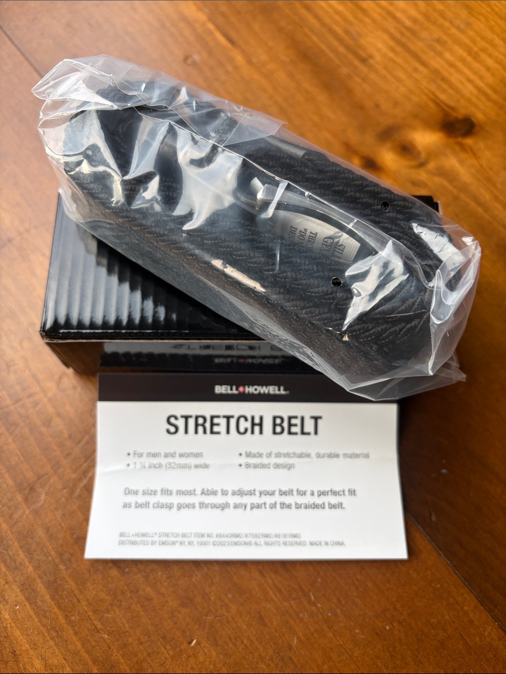 Bell and Howell Black Stretch Belt Unisex One Size Durable QVC New
